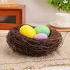 Handmade Round Rattan Bird Nest DIY Easter Craft Vine Simulation Egg Decor Home Garden Window Bird House