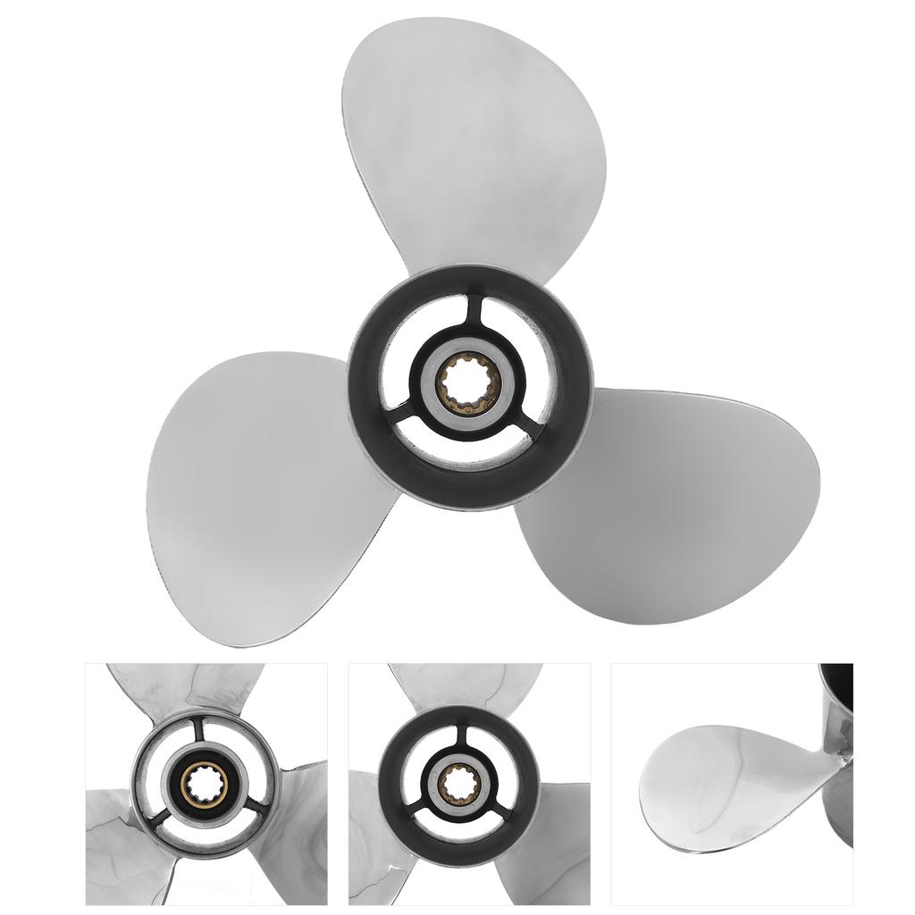 Marine Outboard Propeller 3 Blades 9 7 8in Diameter RH Rotation Replacement for YAMAHA Engines 20‑30HP