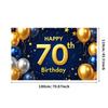 Счастливого 70-летия Баннер Фон Черный золотой Украшения для вечеринки по случаю дня рождения Фотоаксессуары Блестящий Шарик Фон