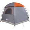Family Igloo Tent for 6 Persons Grey and Orange Waterproof