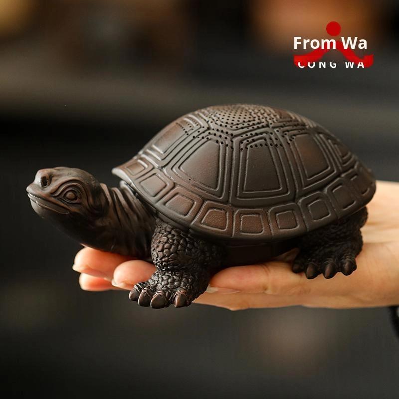 Eco-Friendly Ceramic Tea Strainer with Leaf Filter Net Pet Ornament Infuser Lid Holder Tea Ceremony Accessory and Filter