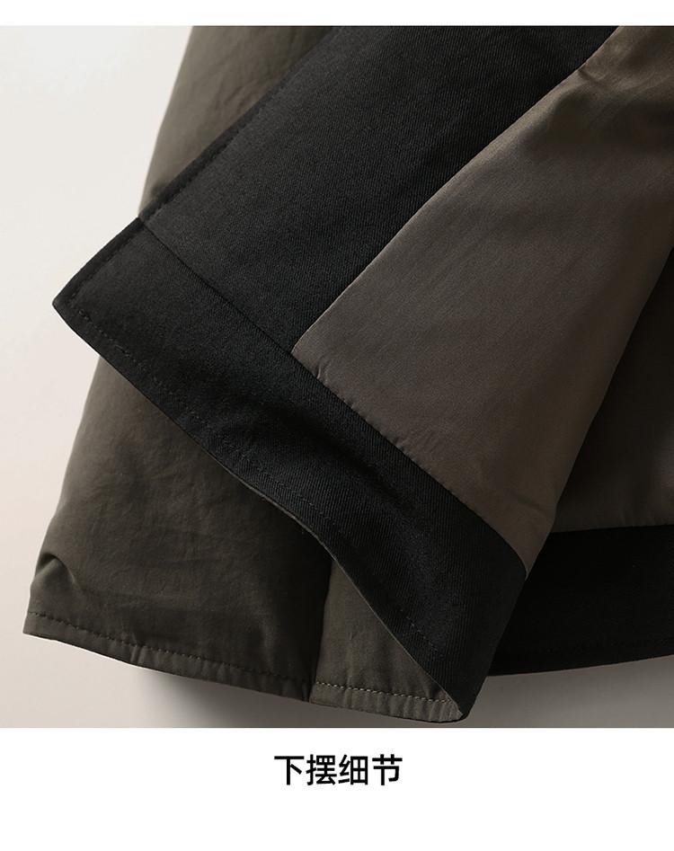Color blocked lapel down jacket for women