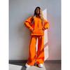 Womens Casual Hooded Long Sleeve Loose Sweatshirt Elastic Waist Pants Set Comfortable Streetwear Outfit