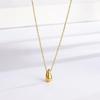 Korean Minimalist Water Drop Titanium Steel Pendant Necklace - Trendy European/American Women’s Light Luxury Clavicle Jewelry