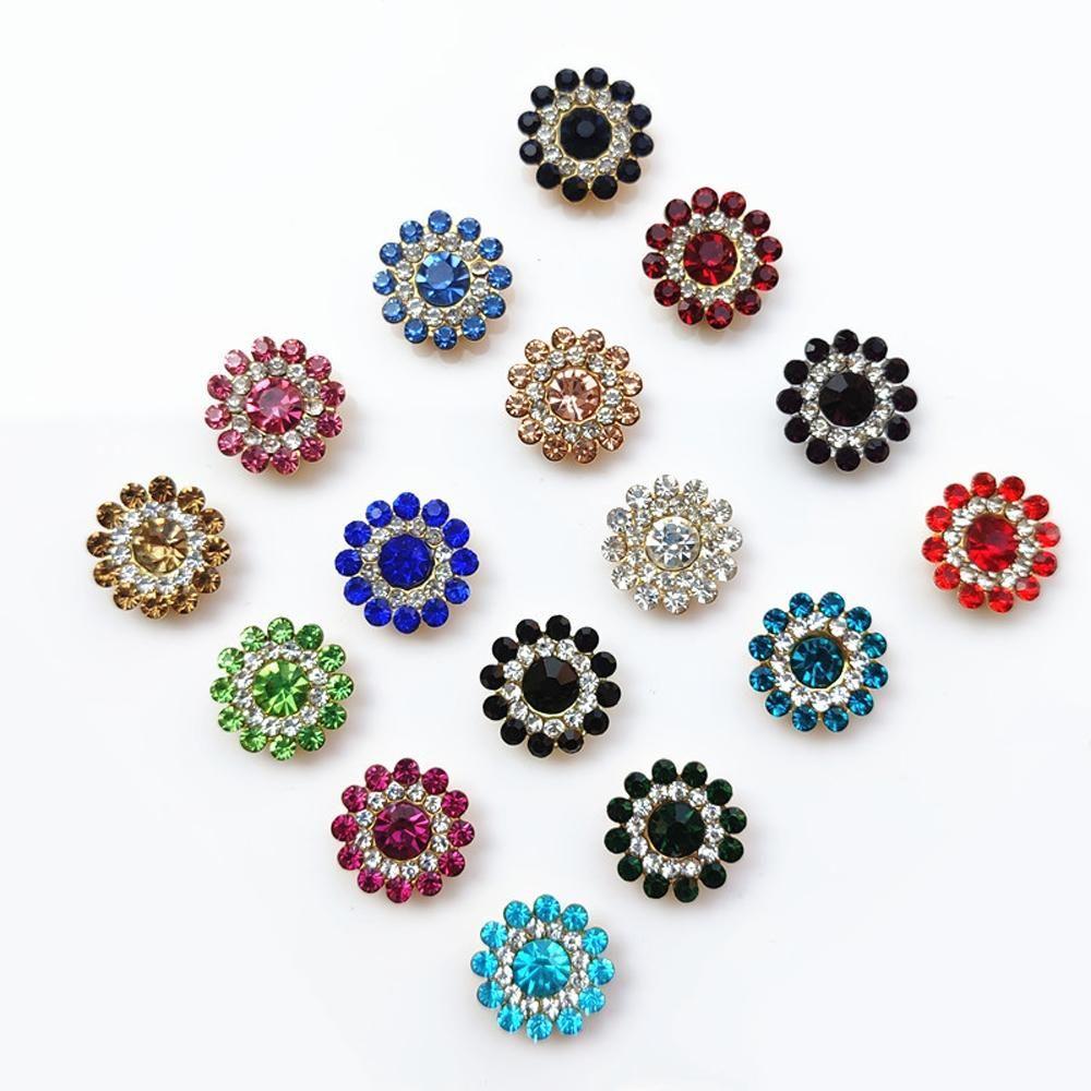 Steel Bottom Hat Accessories Crystal Glass Stone Clothes Decoration Rhinestone Buttons