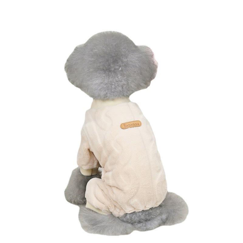 Домашний любимец Четырехногий свитер Кошка Собака Одежда Осень и зима Новый цельный костюм Домашний любимец Жареное тесто Твисты Четырехногий пиджак Собака Пижама