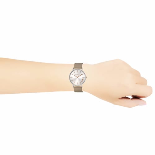 Coach PERRY Women's 36mm Silver Dial Stainless Steel Quartz Watch (14503119) In Beige