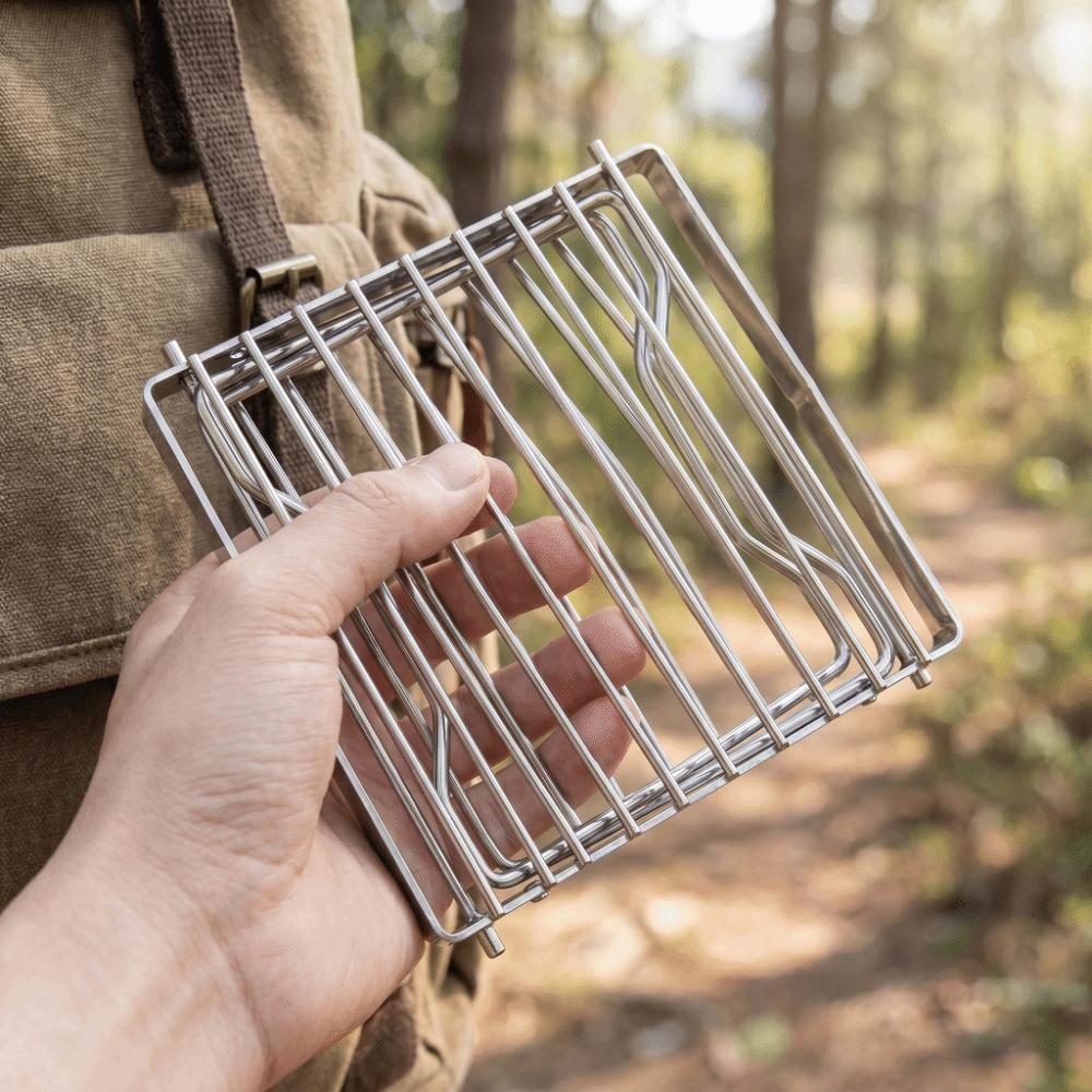 Sliver Backpacking Grill Stainless Steel Folding Grill Rack Campfire Grill Backpacking Hiking