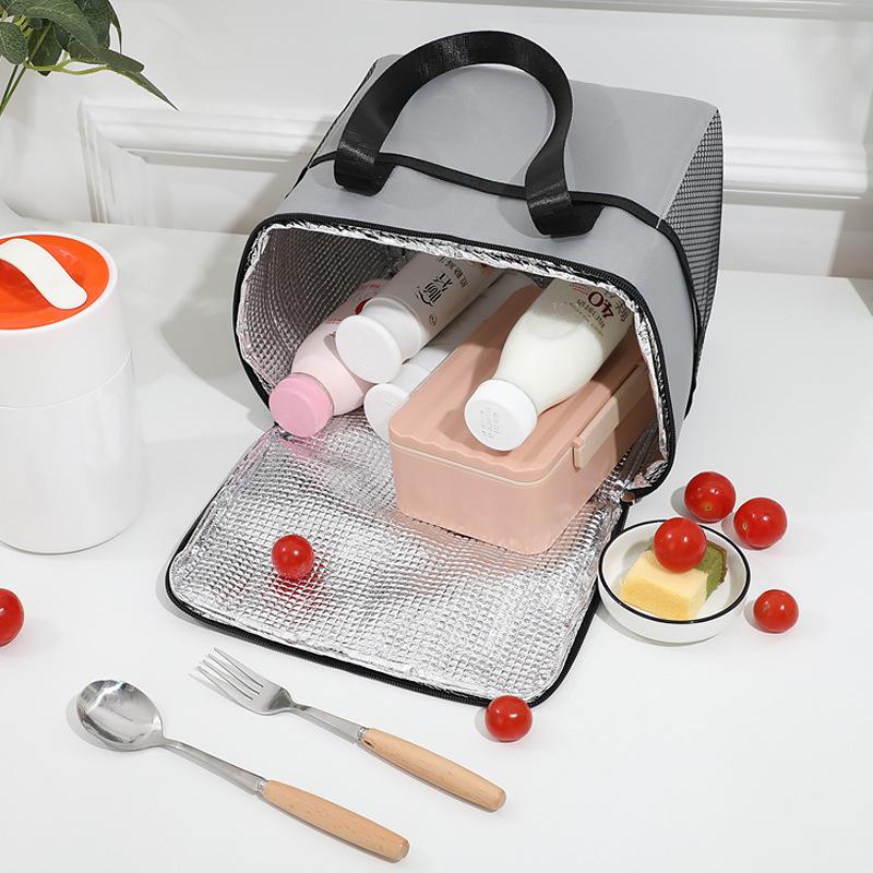 Square Lunch Bags Heat Insulation Large Capacity Ice Bag Outdoor Picnic Tote Portable Travel Storage Bag Student Lunch Box Pouch