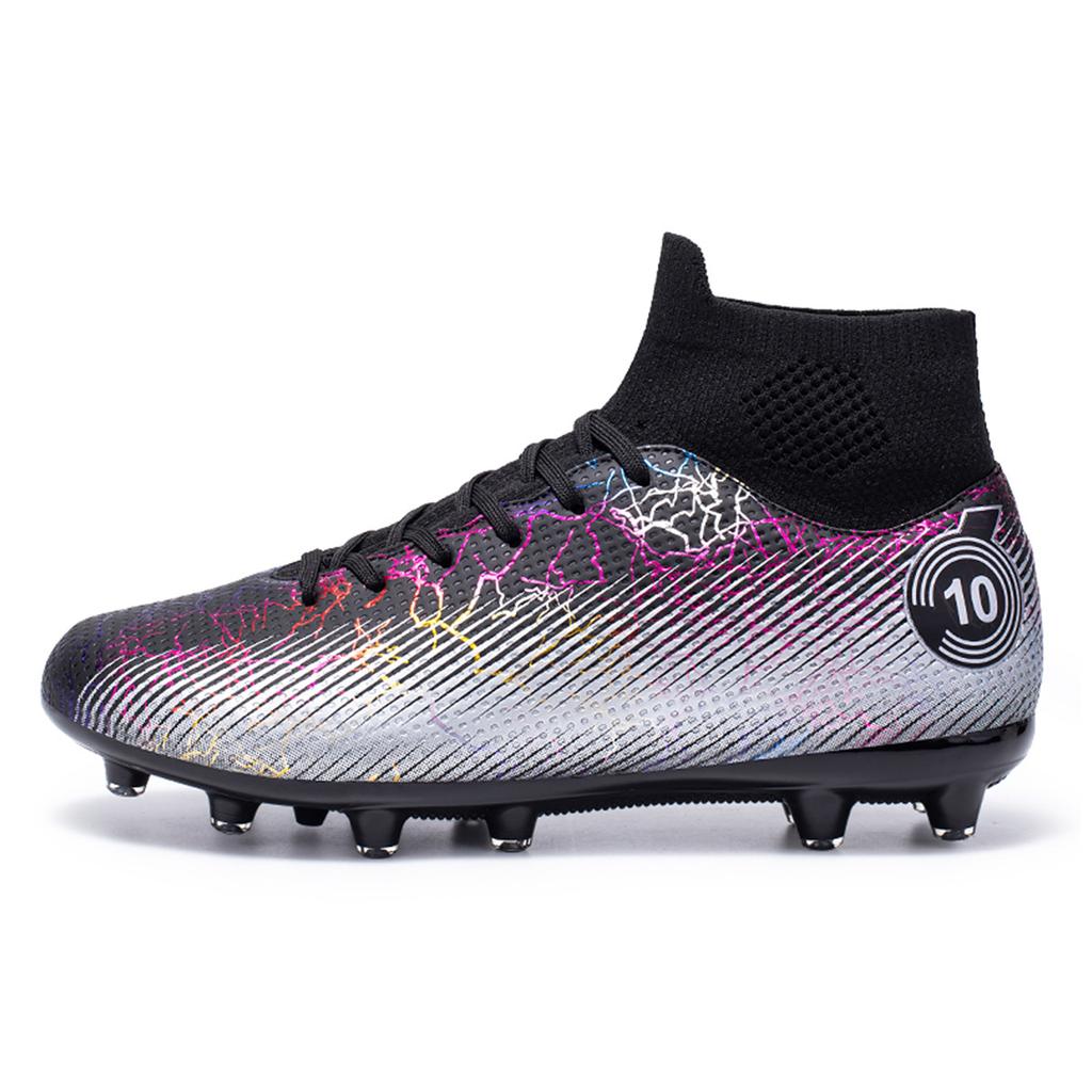 Футбольные бутсы с высоким верхом шипы детские взрослые травяные соревнования тренировки спортивная беговая обувь большой размер