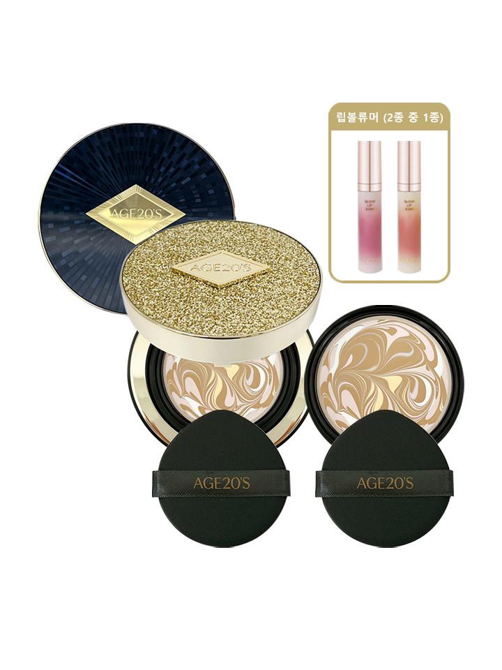Age 20's Luxe Gold Pact Ampoule Essence Main Product + Refill + Lip