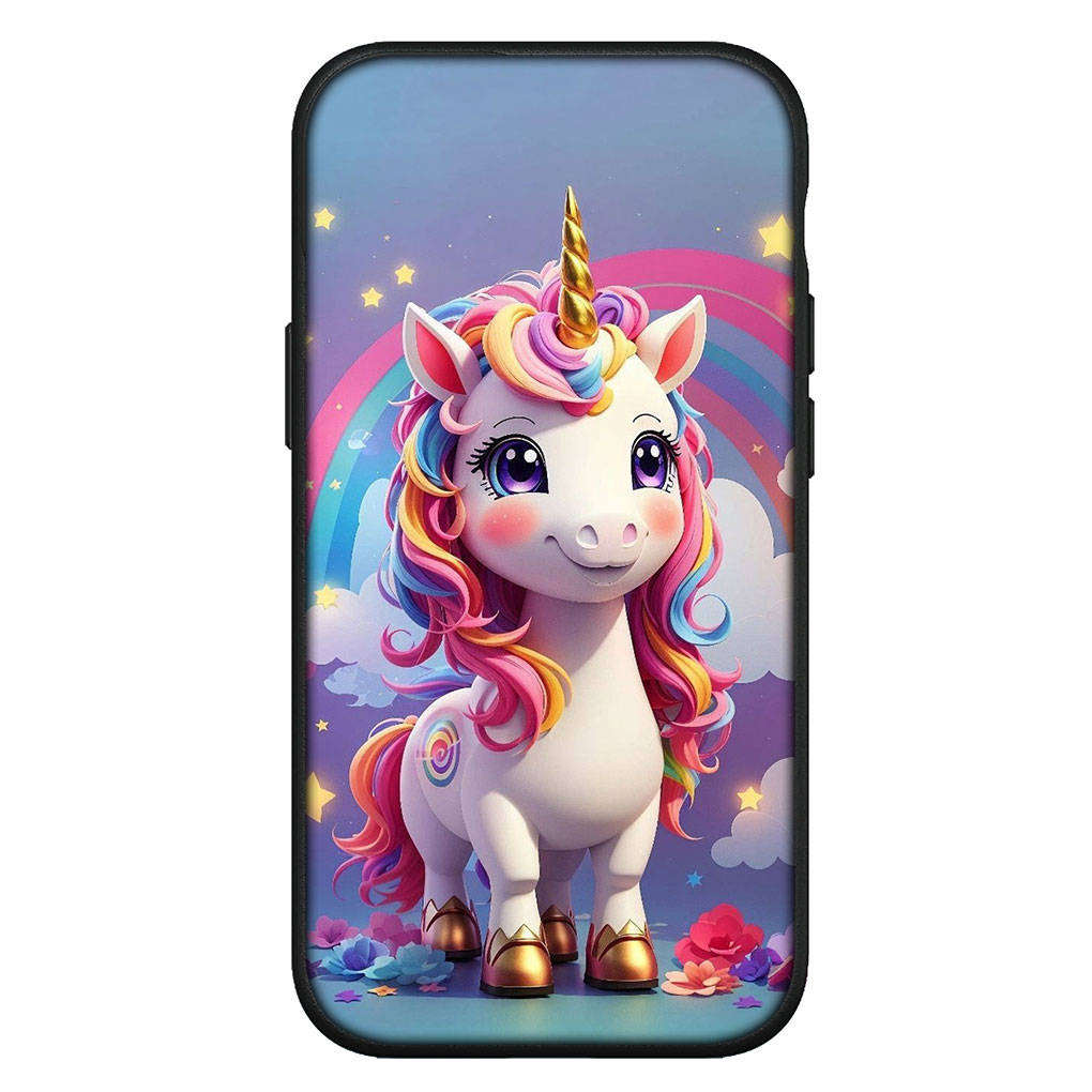 Для iPhone 16 15 X XR Samsung Galaxy S24 S23 Plus Xiaomi Redmi Note 13 12 11 Pro Max 9 10 14 OPPO Huawei чехол Unicorn Rainbow Horse аниме телефон чехол