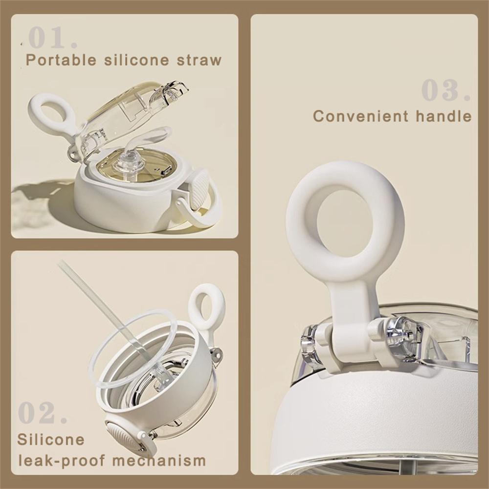 600ML Cute Water Bottle with Straw Juice Milk Drinking Bottle For Kid Healthy Material Outdoor Drinking Kettle