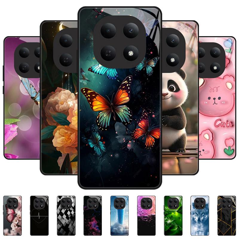Стеклянный чехол для Xiaomi Poco M8 5G Модный прочный ПК Закаленное стекло Чехол для телефона Задняя крышка для Redmi Note 15 Note15 5G Funda Бампер