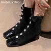 Suede Women Ankle Boots High Heels Chunky Shoes Woman 2025 Trend Winter Fashion New Brand Casual Walking Cozy Punk Female Botas