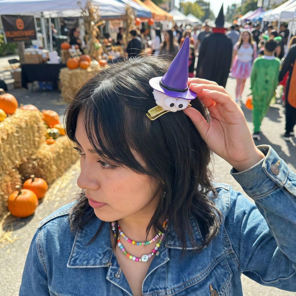 Bow Halloween Party Hair Band Mesh Cone Hat Hair Hoop Personality Halloween Hair Clip Kids