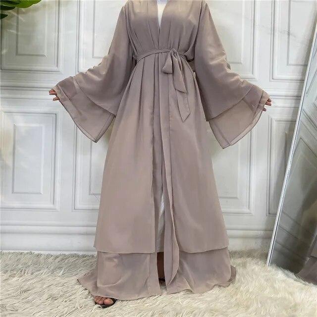 Dubai Abaya Chiffon Fashion Cardigan Muslim For Women Modest Robe Turkey Kaftan Ramadan Arabic Islamic Clothing