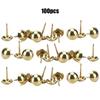 100Pcs Upholstery Nail Antique Brass Iron Furniture Decorative Drawing Pin Accessories 11x17mmGold