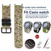 Сменный нейлоновый холщовый ремешок для часов Casio PROTREK PRG-130Y PRW-1500 PRG-240 | Водонепроницаемый спортивный ремешок Мужские аксессуары