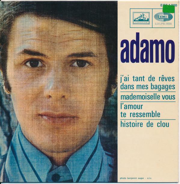 7-дюймовая пластинка ADAMO Jai Tant De Rves Dans Mes Bagages EGF1000 La Voix De Son 1967 Франция Поп Б/у