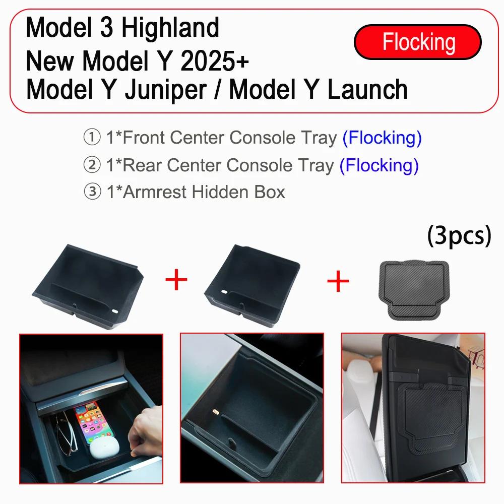yz Storage Box for Tesla Model Y Juniper Launch 2025 Model 3 Highland Organizer Accessories Center Console Trays Hidden Cup Holder