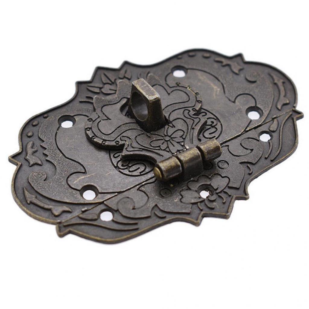 1Pc Vintage Antique Wooden Case Jewelry Gift Box Decor Hasp Latch Hook Hardware