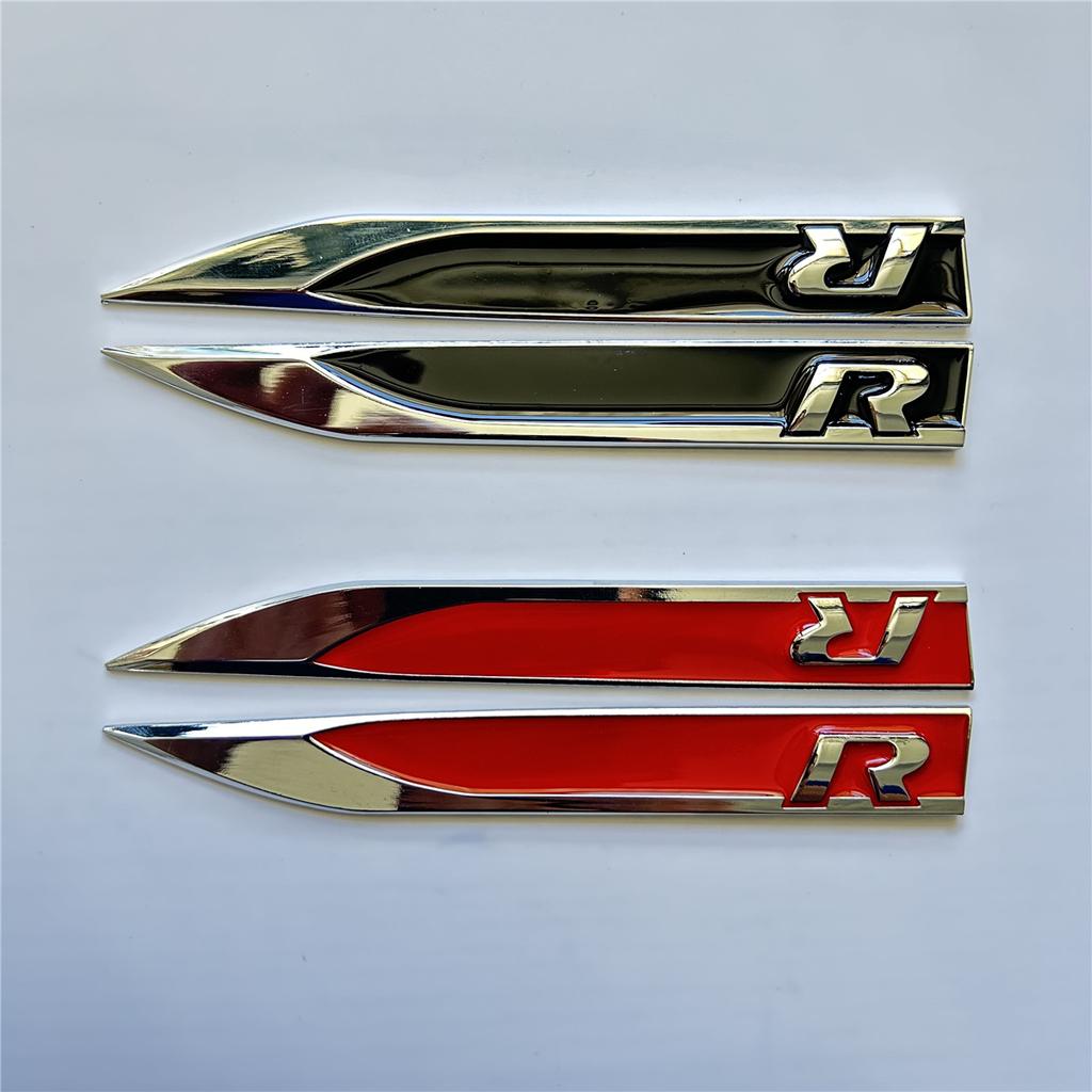 2 шт./компл. наклейка на боковое крыло автомобиля с логотипом R, подходит для GTI Polo Golf 5 6 7 MK8 Touareg Passat b6