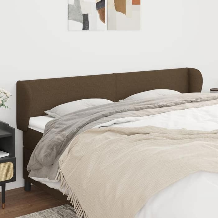 Tête de lit - Maison Exclusive - Avec oreilles - Marron foncé - Tissu respirant