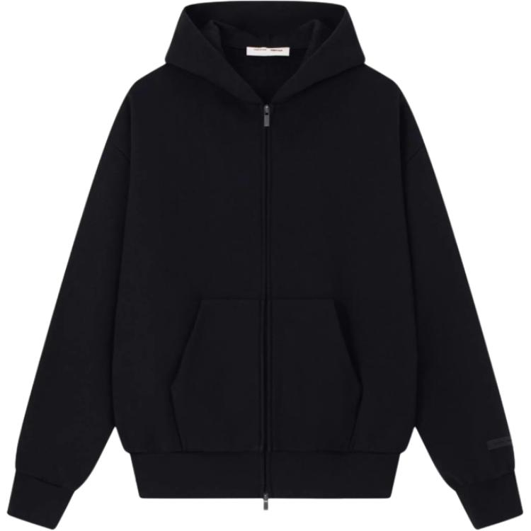Fear of God Essentials Classic Zip-Up Hoodie Vintage Black Men Tops 192AS252071F