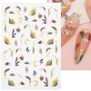 3D Fall Nail Stickers Gold Leaf Cotton Flowers Transfer Decals Nail Adhesive Sliders Manicure 2023 Autumn Decorations TRSTZ-SJ