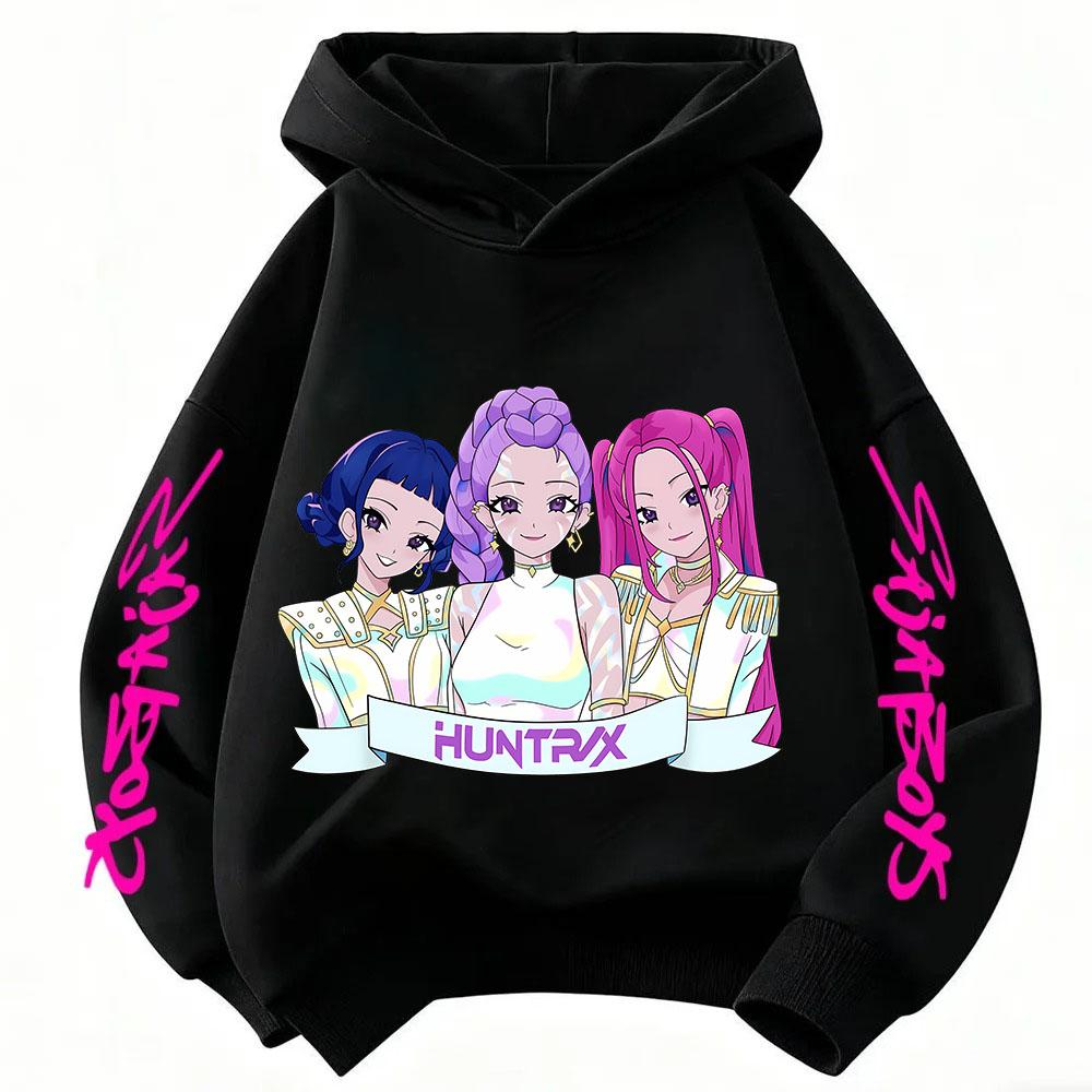 Мультяшное детское худи K-Pop Demon Hunter для весны и осени, модный повседневный топ, толстовка для девочек