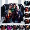 Devil's Blade Anime Home Textile Demon Slayer Kimetsu No Yaiba Kamado Tanjirou Nezuko Double Plush Lamb Down Blanket Bedding