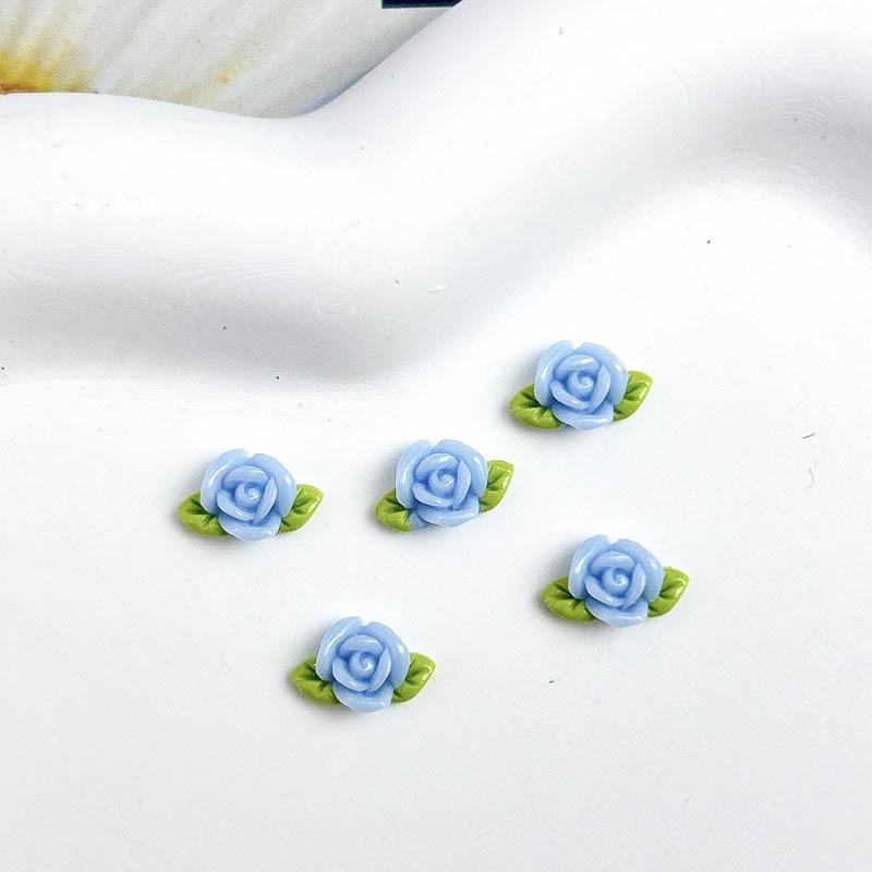 New Resin Luminous Mini Leaf Rose Nail Art Accessories Handmade DIY Earrings Wearable Nail Decorations