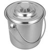 Luxshiny Stainless Steel Bucket with Lid, 6 Liter, Milk Can, Jug with Handle, Oil Barrel, Wine Pail, Canister, Rice Container, Water, Liquid, Food Sto