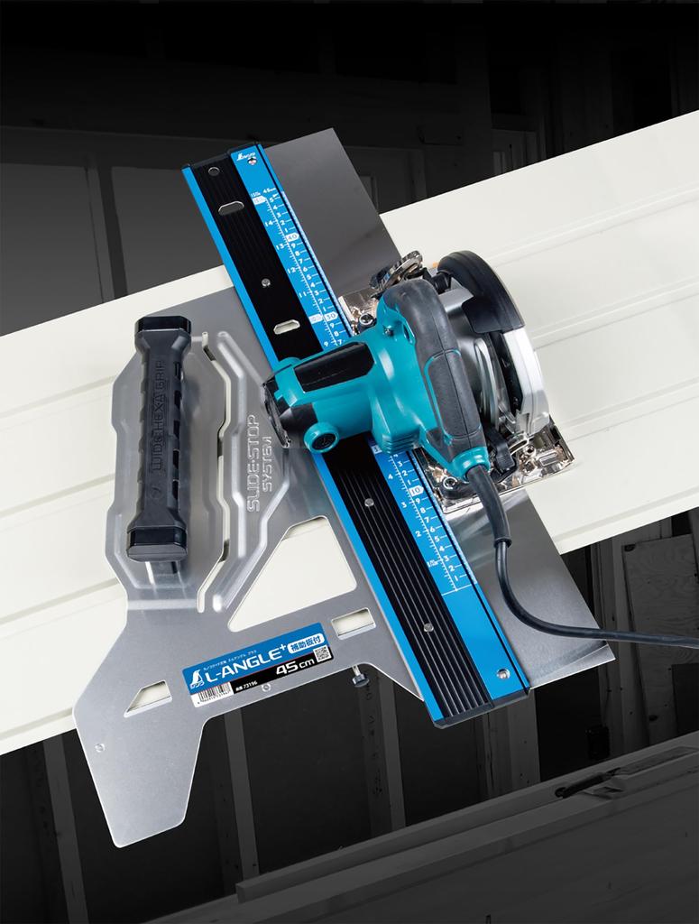 Shinwa Sokutei Направляющая линейка для дисковой пилы L Angle Plus 45 см, комбинированная шкала с вспомогательной пластиной 73196