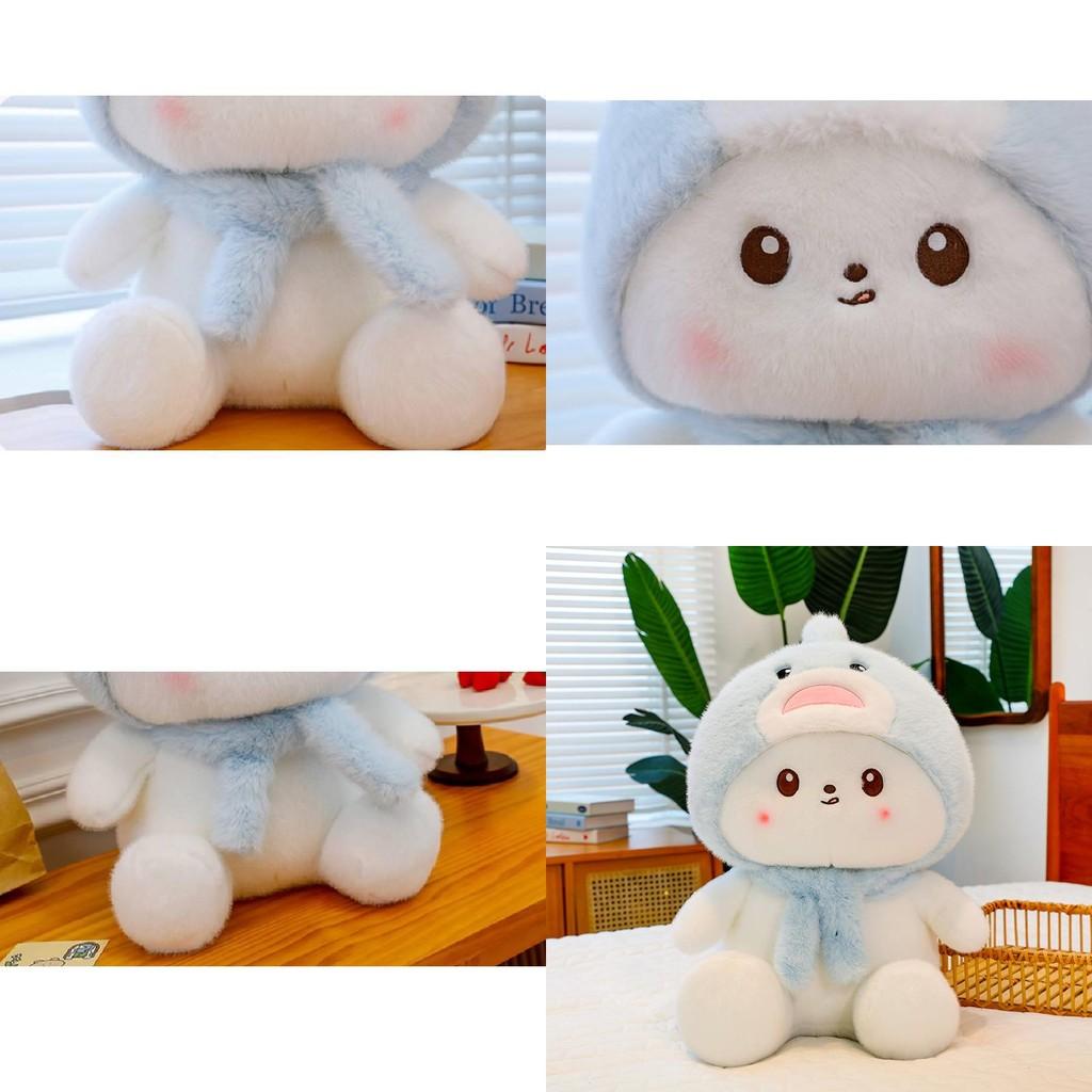 Adorable Shark Scarf Transforming Plush Toy Cute Cartoon Cat Doll For Kids