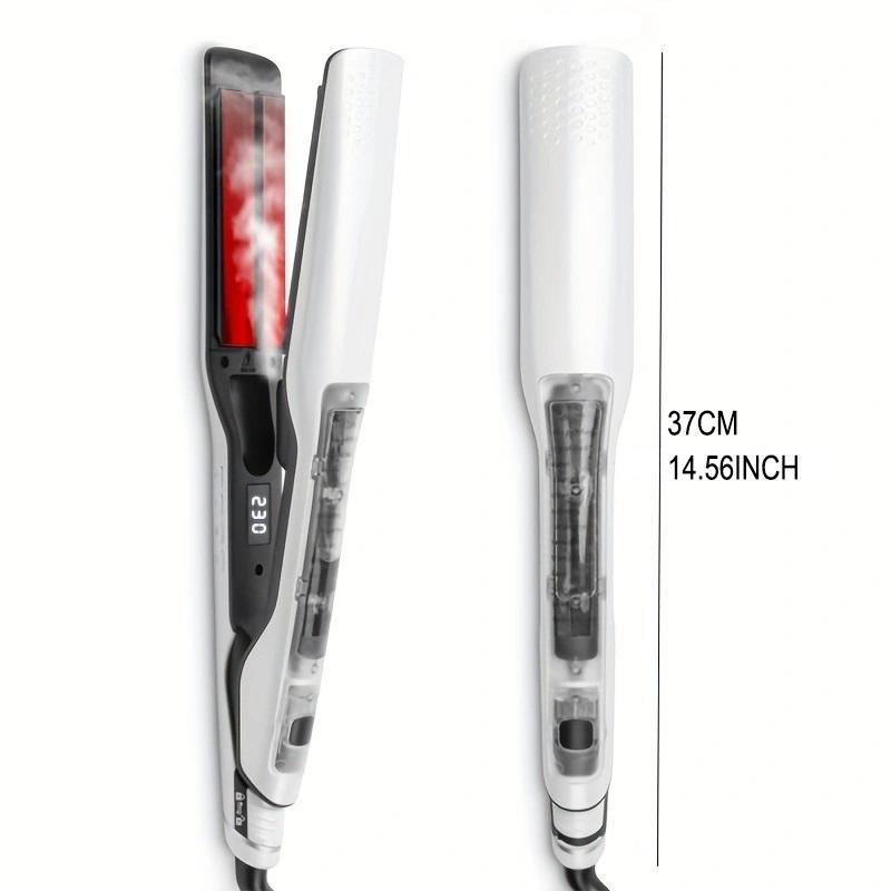 Паровая выпрямитель для волос Профессиональный электрический керамический Широкий плойка для завивки волос Пластины для волос ЖК-дисплей Горячая расческа Выпрямление