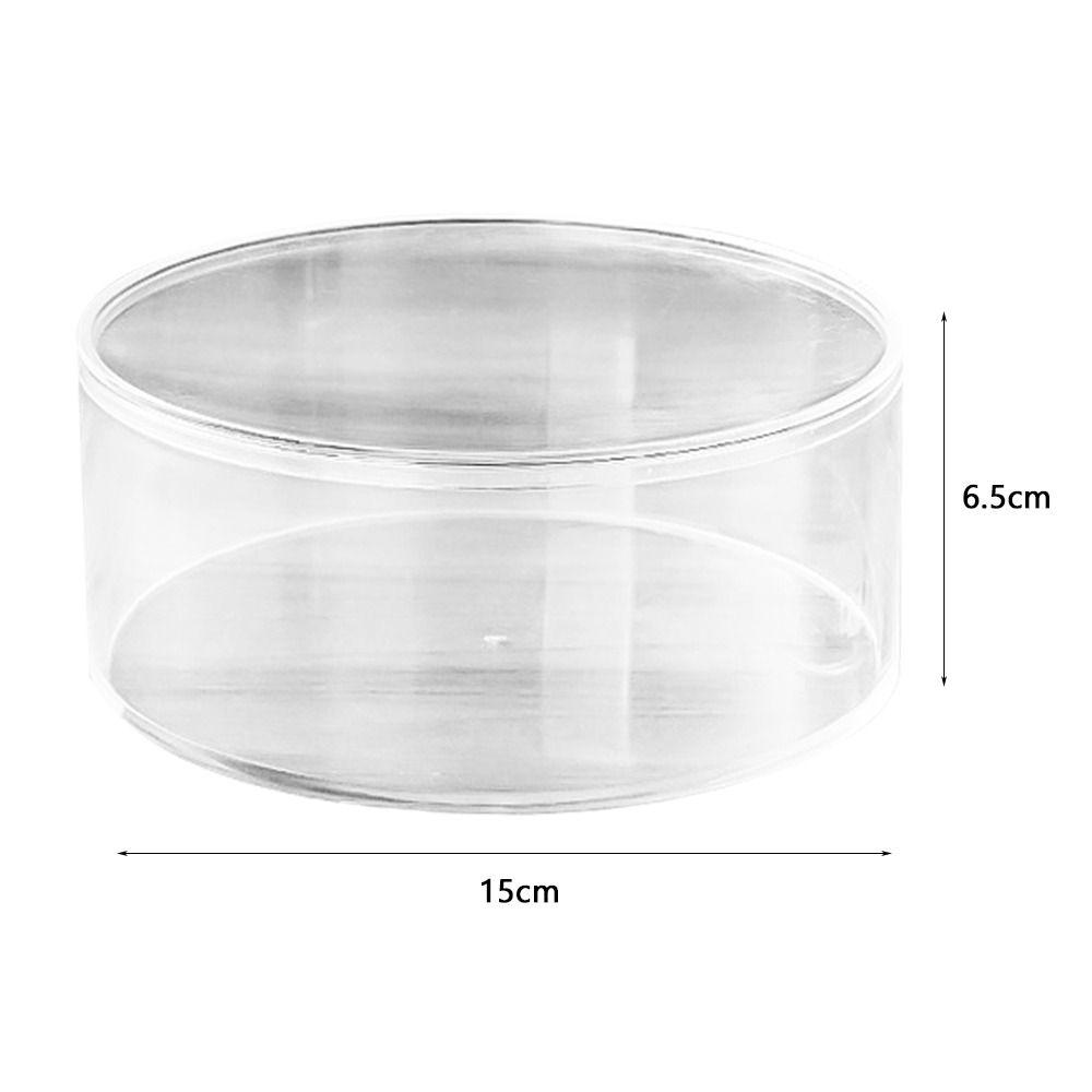 Round Storage Box Transparent Jewelry Box Practical Collection Containers Jewelry Nail Art Biscuit