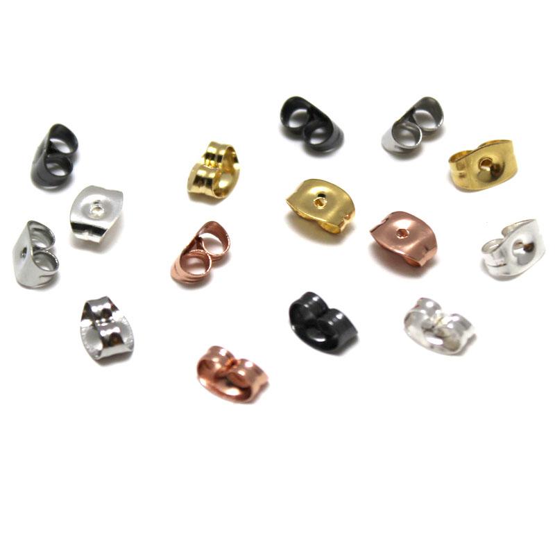 100pcs/lot 5mm 6mm Stainless Steel Earring Backs Stoppers Ear Plugs for Stud Earrings Jewelry Making DIY Earring Accessories