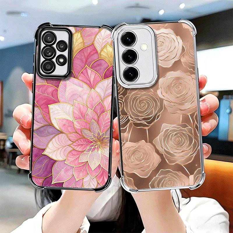 Красивый чехол для телефона с покрытием Rose Gold Art для Samsung A17 A07 A37 A57 A16 A56 A15 A55 A14 A54 A13 A53 A26 A36 A25 A35 A24 A34 A
