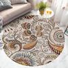 Круглые ковры для гостиной, винтажные цветочные ковры большой площади, домашний декор, роскошные богемные коврики в экзотическом стиле, мягкие полиэстеровые коврики для спальни