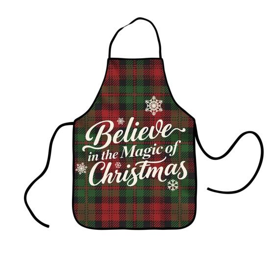 Рождественский фартук Праздничный фартук с принтом для готовки и сервировки Регулируемая шейная лямка Кухонный фартук для готовки, садоводства, официанта