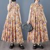 DIMANAF 2025 Женское платье большого размера Весна Лето Длинное платье с принтом Повседневное платье Свободное Базовое Макси Новое Винтажное
