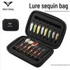 Lure EVA Sequin Bait Bag - Compact, Portable Fish Hook Storage with Horse Mouth White Stripe Design