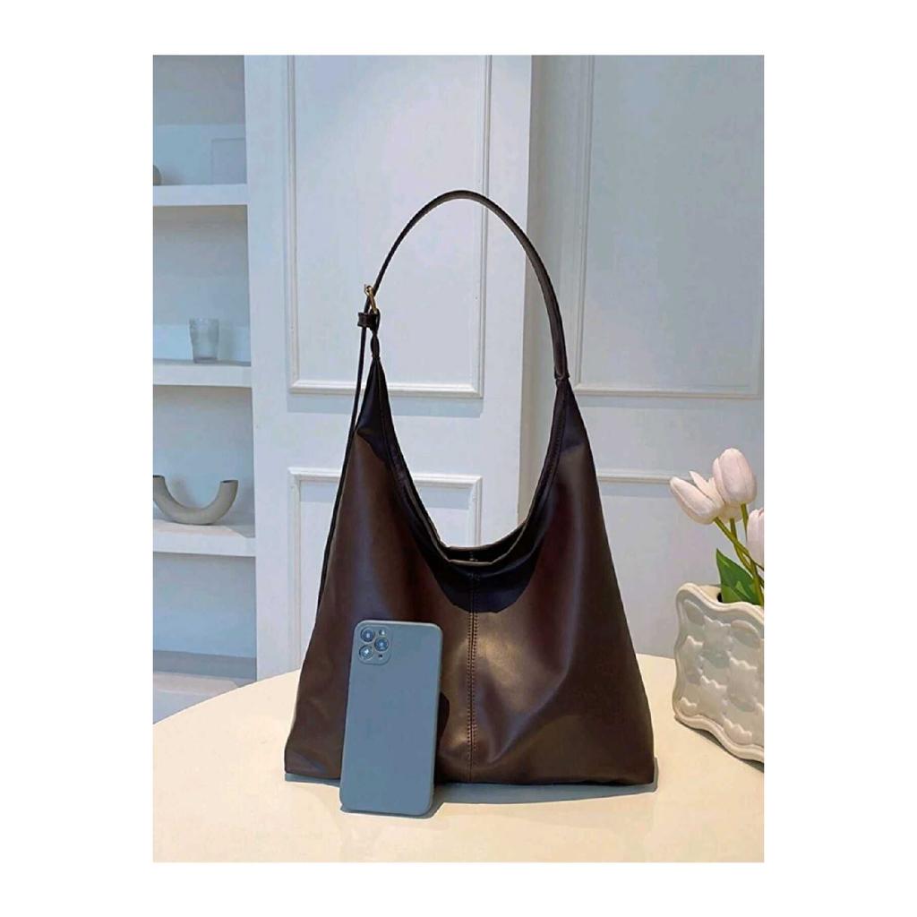 Women's Black Shoulder Bag Soft Inside And Outside Textured Quality Workmanship And Soft Faux Leather Hand Bag