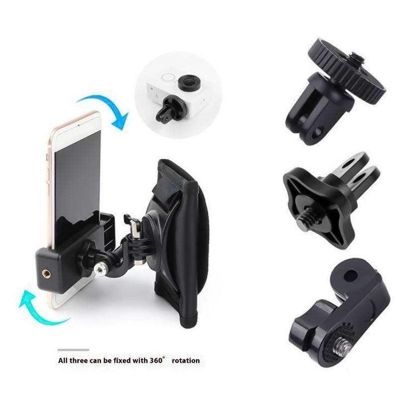 Curved Flat Helmet Base Mount with Adhesive Pad 1/4inch Adapter for Action Camera Accessories Mounting Bracket