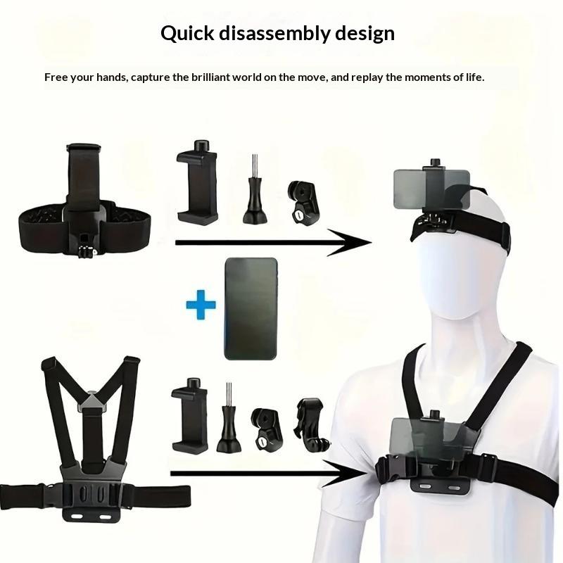 Регулируемое крепление на голову для телефона, налобный держатель, Hands Free для съемки видео на улице, во время езды на велосипеде, спортивной записи