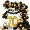 Birthday Theme Party Event Arrangement Black Gold Balloon Chain Set 18Th Birthday Flag Balloon Set