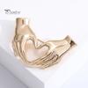 Creative Hands-in-Heart Brooch Pin Simple Elegant Retro Sweater Pin Suit Lapel Badge Coat Accessories