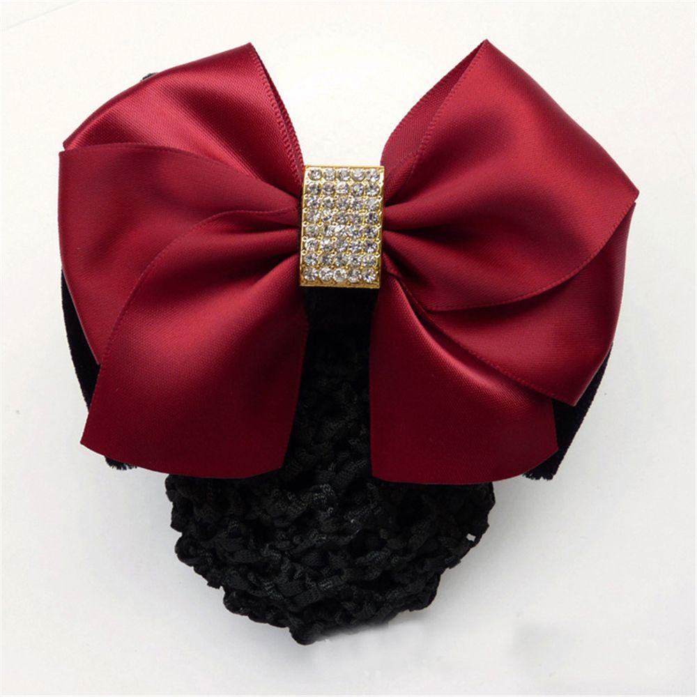 Nurse Hotel For Girls Zircon Ponytail Clip Women Spring Clips Hairgrips Cover Net Korean Bun Snood